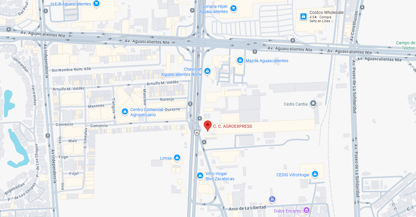 Mapa de ubicación · Sucursal Agroexpress (Las Hadas)