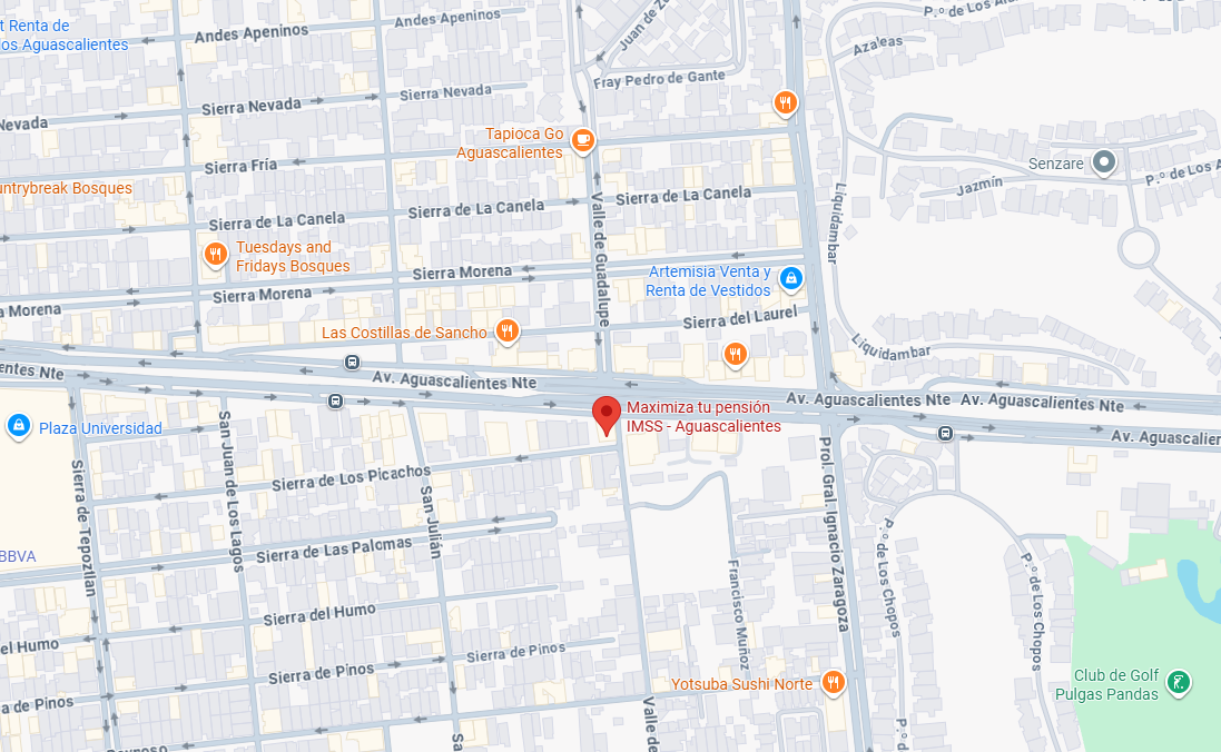 Mapa de ubicación · Sucursal Bosques del Prado